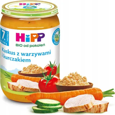 Zdjęcie produktu dla HiPPKuskus warzywny z kurczakiem dla dzieci 220 g