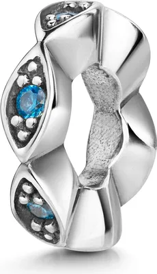Produktbild von MATERIA by Matthias Wagner 925 Silber Spacer Bead mit blauen Zirkonia 34