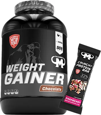 Produktbild von Mammut Nutrition - Weight Gainer 4500 g Dose - 50 Portionen + GRATIS Protein Bar (Raspberry White Chocolate), Geschmack: Schoko