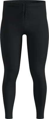 Schwarze Odlo Zeroweight Warm Lauftights 2.0 mit elastischem Bund und Kordelzug