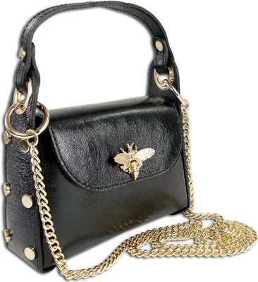 Immagine prodotto di Toscanto borsa a tracolla in pelle nera metallizzata OTTM805UM