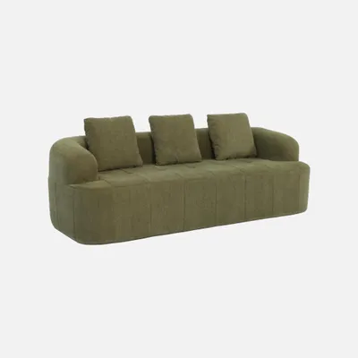 Produktbild von sweeek - 3-Sitzer Sofa mit Stoffbezug - Khaki