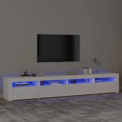 Produktbild von vidaXL TV-Schrank mit LED-Leuchten Weiß 240x35x40 cm