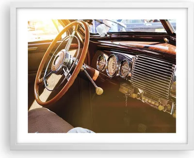 Produktbild von Gerahmtes Poster - Weißer Rahmen - Auto Retro Vintage - 50x40 cm - Wand Bild - Wanddeko - Wandbilder - Kunstposter - Wandposter - Bilderrahmen - Bilder - Kunstdruck - Wanddekoration - P2WAA50x40-4939