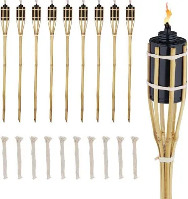 Obrázok produktu pre sada 10 ks záhradných bateriek bambus 80 cm