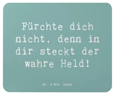 Produktbild von Mr. & Mrs. Panda Mauspad Spruch Ängste vor Monstern besiegen - Meeresbrise - Geschenk, Fürchte dich nicht, Mut machen, Mutmacher, Trost, Phantasie, Mousepad, laptop, pc