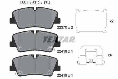 Obrázek produktu pro Sada brzdových destiček, kotoučová brzda TEXTAR 2241801