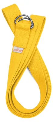 Produktbild von yogabox Yogagurt BASIC mit Verschluss aus zwei D-Ringen - gelb 2,5 m