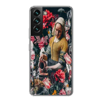 Produktbild von MuchoWow® Handyhülle Schutzhülle Hülle für Samsung Galaxy S22 Milchmädchen - Vermeer - Blumen Silikon Softcase Handy Hülle - Mobiltelefonhülle
