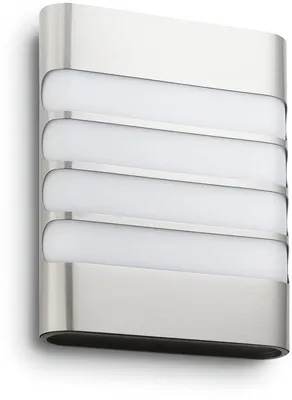Zdjęcie produktu dla Philips myGarden Kinkiet Raccoon 4 W, Oświetlenie zewnętrzne ścienne, Stal nierdzewna, Metal, IP44, Ogród, Patio, II