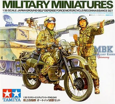 Productafbeelding van Modelbouwpakket 1:35: Terreinmotorfiets van de Japanse grondmacht (JGSDF) met 2 figuurtjes