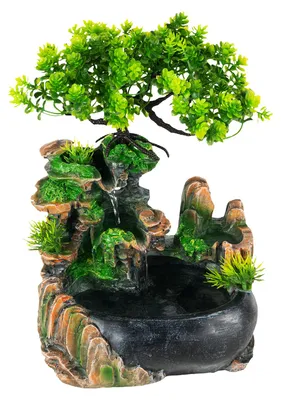 Image de Fontaine d'intérieur, éclairage LED, design Feng Shui, vert