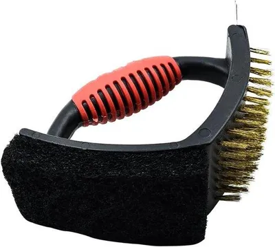 Image de Brosse métallique en cuivre 3 en 1 pour nettoyer les barbecues et le camping
