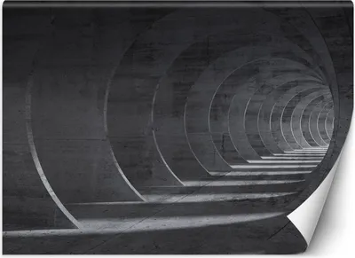 Produktbild von Vlies fototapete Grauer 3D-Tunnel 300x210 cm Feeby Grau inkl. Kleber einfache Montage
