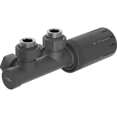 Zdjęcie produktu dla Mexen G05 zestaw termostatyczny kątowy, Duplex, DN50, antracyt - W907-958-66