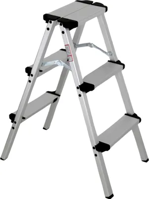 Produktbild von Alu Leiter Doppelleiter Klapptritt Trittbank 150 kg Stehleiter Klappbar D3 - 2x3 Stufen