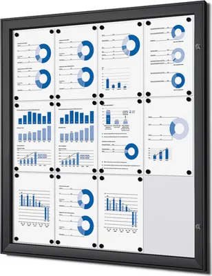 Produktbild von Showdown Displays Schaukasten für Innen/Außen - 12x DIN A4 - Schwarz