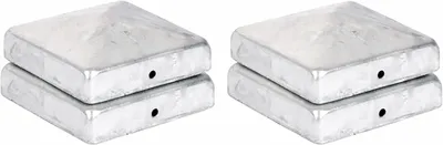 Obrázok produktu pre Krycie prvky v tvare pyramídy, 96 x 96 mm, 4 kusy, pozinkovaná oceľ, určené na drevené stĺpiky
