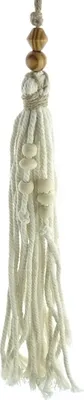 Produktbild von nature trends Baumwollband-Quaste Natur mit Holzperlen zum Hängen 40 cm