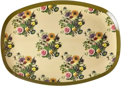 Produktbild von Große rechteckige Servierplatte aus BPA-freiem Melamin - Retro Bouquet