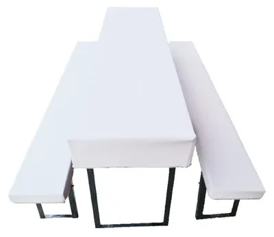 Produktbild von Husse für Bierzeltgarnitur – 3-teiliges Set – Weiß – 220 x 70 cm