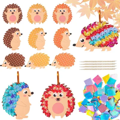 Image de DIY automne hérisson set de décoration pour enfants 9 pièces