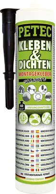 Produktbild von Petec Kleben & Dichten Montagekleber in Schwarz 290 ml