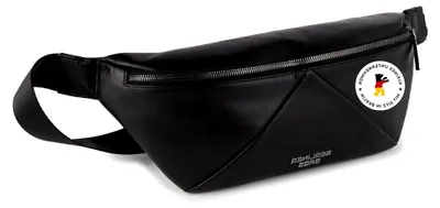 Produktbild von Premium Bauchtasche Feline, Umhängetasche aus Leder, Crossbody Tasche, Gürteltasche für Damen und Herren - Schwarz