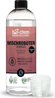 Produktbild von bio-chem Wischroboter-Reinigungsmittel Bodenreiniger – Extrem ergiebiger Reiniger für Wischroboter und Saugroboter - Streifenfrei. schnelltrocknend & mit Tropical Duft - 750 ml inkl. Dosierhilfe