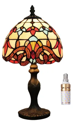 Obrázek produktu pro Stolní lampa ve stylu Tiffany, rozměry 20 x 20 x 38 cm, vintage