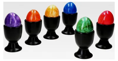 Produktbild von 6er Set Eierbecher schwarz für 6 Personen aus Steingut