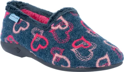 Produktbild von Lunar - Damen Hausschuhe "Jolly", Herzen GS265 (37 EU) (Blau/Pink)