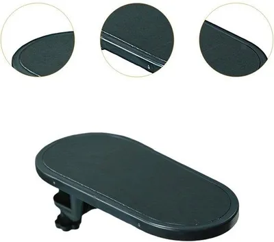 Image de Accoudoir ergonomique pour chaise de bureau - Accoudoir réglable pour ordinateur de bureau et portable - Confortable et universel - Soulage les épaules et la nuque - Noir (27 x 14 cm)