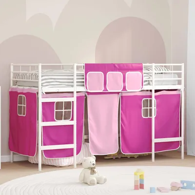 Obrázek produktu pro Maison Exclusive – Dětská palanda s baldachýny, bílá a růžová, rozměry 100 x 190 cm