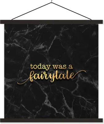 Produktbild von MuchoWow® Textilposter Zitate - Sprichwörter - Gold - Marmor 60x60 cm mit schwarzem Rahmen - Posteraufhänger
