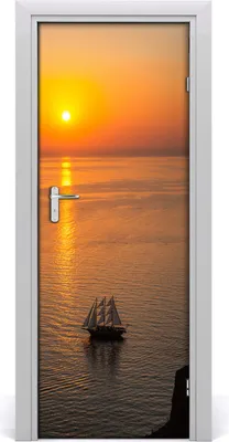 Imagen del producto de Calcomanías decorativas Tulup de 75x205 cm. Adhesivas, impermeables, removibles. Ideales para dormitorios, salones y decoración del hogar. Diseño: Atardecer en la playa