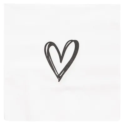 Produktbild von Clayre & Eef Servietten Papier 20er Set 33x33 cm Weiß Papier Herz