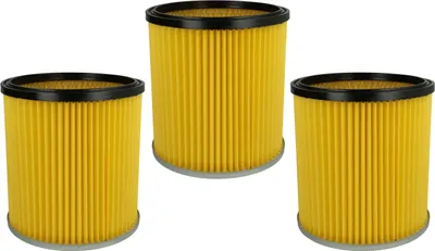 Produktbild von vhbw 3x Faltenfilter kompatibel mit Kärcher 2201, 2001 (1.819-1211), 3011, 1.085-141.0), 1.085-121.0 Staubsauger - Patronenfilter Gelb Abwaschbar