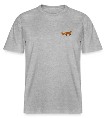 Produktbild von Spreadshirt Gestickter Fuchs Im Wald Tiermotiv Geschenk Relaxed Fit Uni T-Shirt, 3XL, Grau meliert