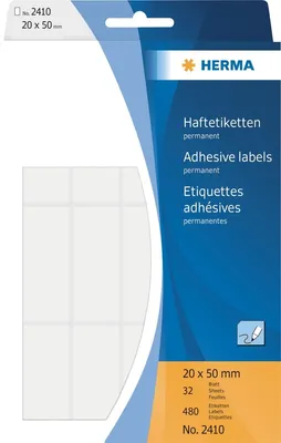 Produktbild von Vielzweck-Etiketten 20x50mm weiß VE=10x480 Stück