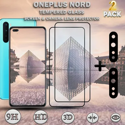 Obrázek produktu pro 2-balení OnePlus Nord Ochranné sklo na displej & 2-balení ochrana objektivu - Tvrzené sklo 9H - Super kvalita 3D