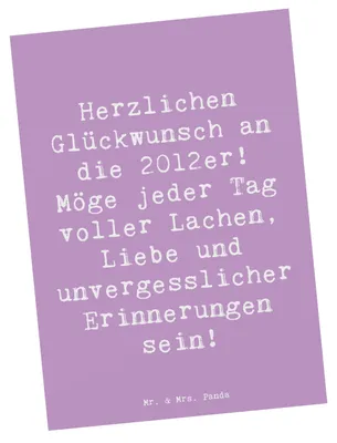 Produktbild von Mr. & Mrs. Panda Postkarte Spruch 2012 Geburtstag Glückwünsche - Lavendeltraum - Geschenk, Geburtstagsfeier, Postkarten, Glück, Happy Birthday, Grußkarte, Ansichtskarten
