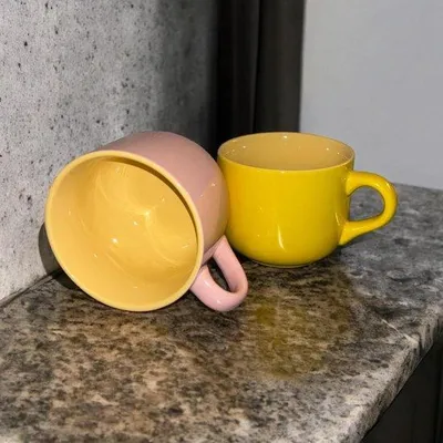 Image de Lot de bols en céramique pour le petit-déjeuner - grands formats - 2 pièces - adaptés au micro-ondes et au lave-vaisselle - pour muesli, desserts et salades - 600 ml - rose et bleu