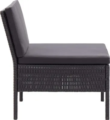Immagine prodotto di vidaXL Set 3 pezzi da giardino con cuscini in polirattan nero