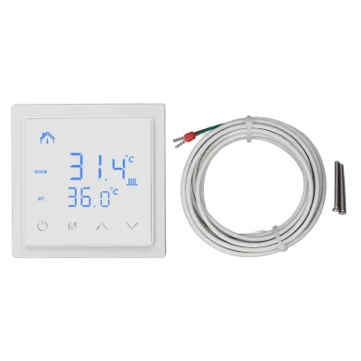 Obrázek produktu pro Elektrický termostat pro podlahové vytápění, LED displej, vysoce přesný regulátor teploty s ochranou proti falešnému kontaktu, 16 A, AC 85 V-250 V