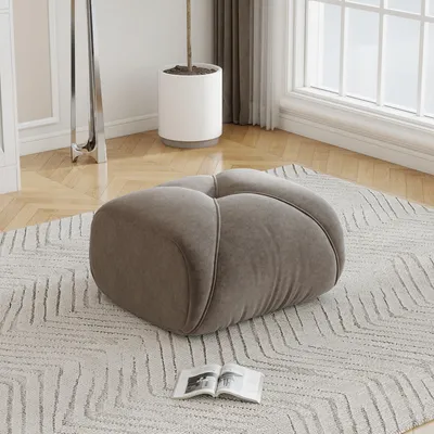 Obrázok produktu pre Elowin, sedacia podložka Chenille, farba taupe, 78x76x45 cm, modulárna sedacia podložka s výplňou z peny 32D, protišmyková spodná strana