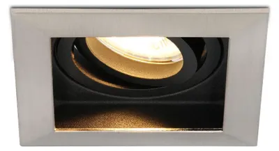 Image de HOFTRONIC - Spot LED encastrable carré 4W 345lm 2700K GU10 orientable inox dimmable