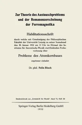 Produktbild von Zur Theorie des Austauschproblems und der Remanenzerscheinung der Ferromagnetika