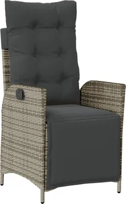 A single outdoor recliner chair with a footrest, shown from the front-left.