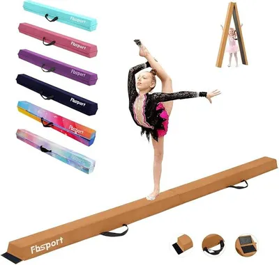 Imagen del producto de Vigas de equilibrio, vigas de equilibrio plegables para niños, barras de equilibrio para gimnasia, revestimiento para barras de equilibrio, equipo de fitness para niños, fitness/entrenamiento/gimnasia